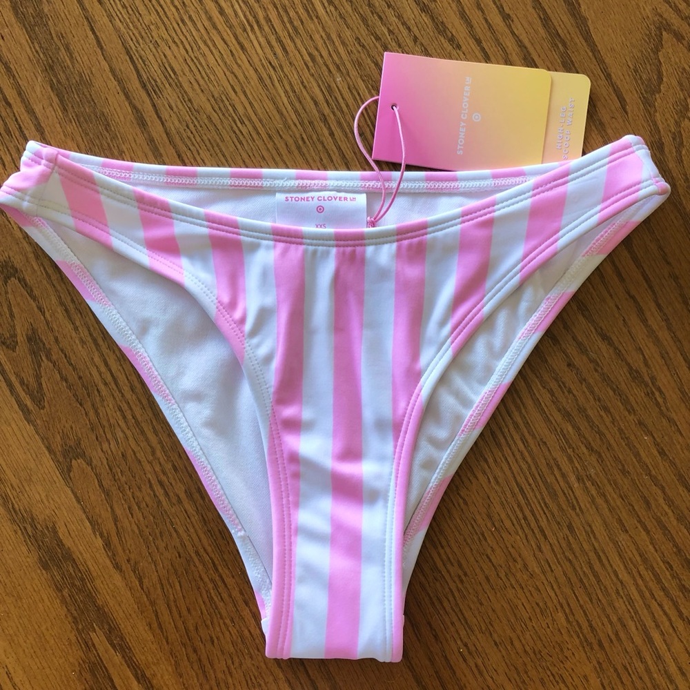 Stoney Clover Lane x Target Women’s XXS pink cheeky striped bikini bottom